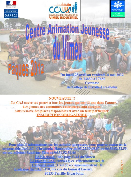 CAJ : vacances de Paques 2012